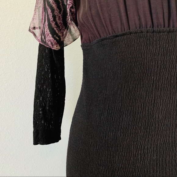 Vintage 80’s/90’s Long Sleeve Black Body Con Dress - Picture 6 of 8